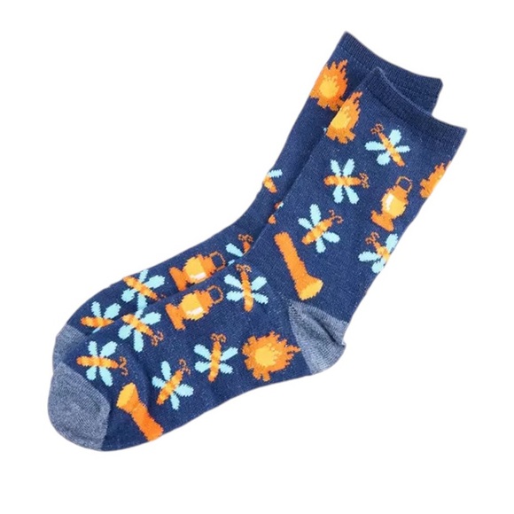 Kids' Peacoat Navy Flashlight Camping Crew Socks - Picture 1 of 1